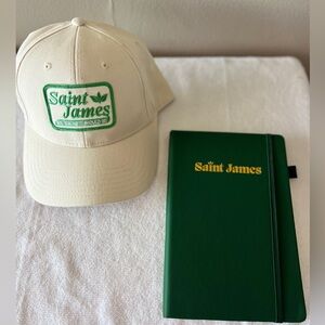Saint James Cream Cap and Green Journal Set